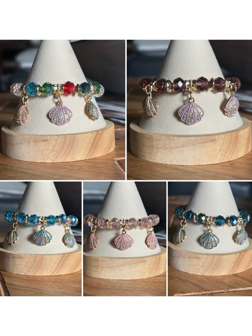Shell Charm Beaded Bracelets (Pick 1)